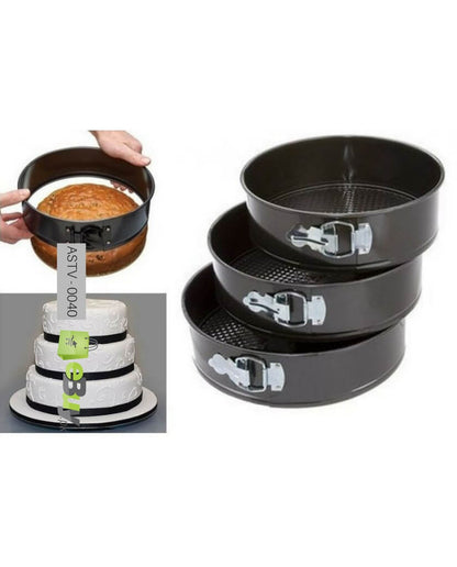NS Clip Form Round Cake Pan 3pcs Set