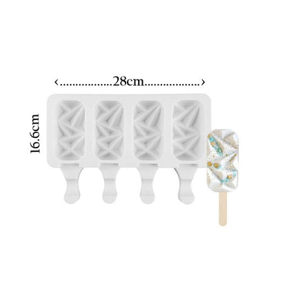 SILICON 4 CAVITY GEOMETRIC SHOCKWAVE CAKESICLE MOLD