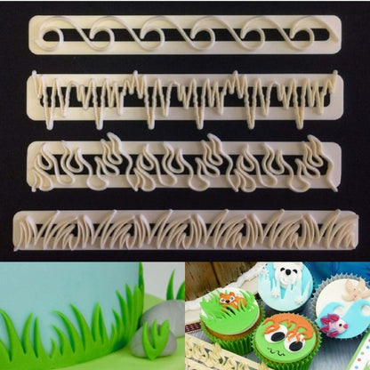 Grass Waves Fire Snow Fondant Cutter Set