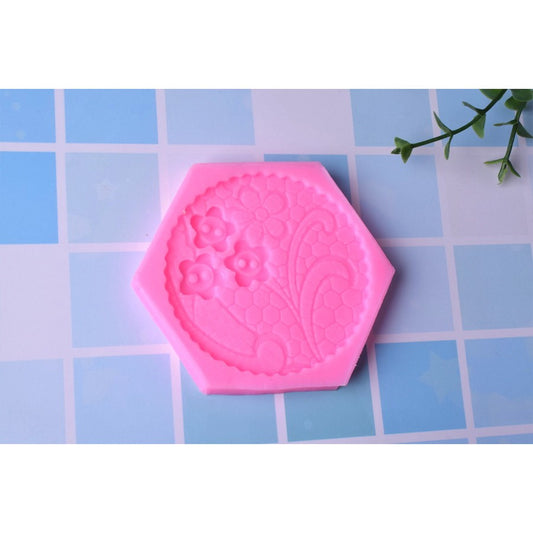 Silicon Round Floral Lace Fondant Mold