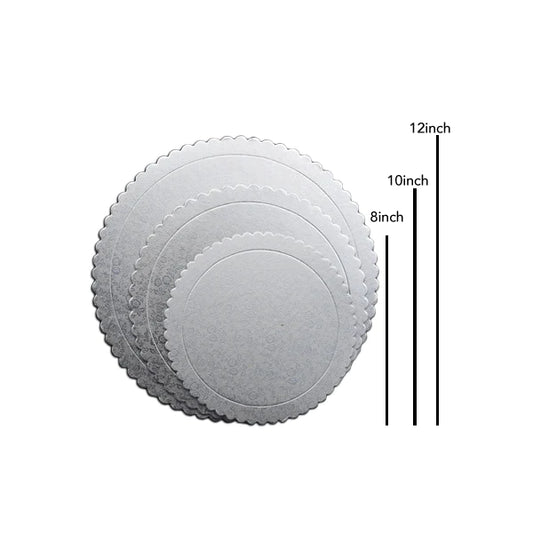 New Silver Cake Board Set