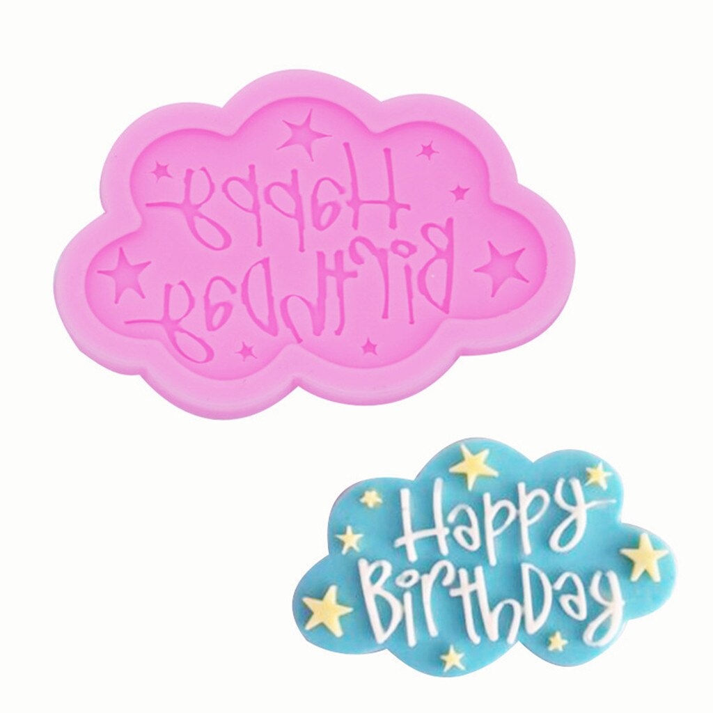 Silicon Cloud Happy Birthday Fondant Mold