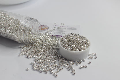 2.5mm Metallic Silver Balls Confetti Sprinkles