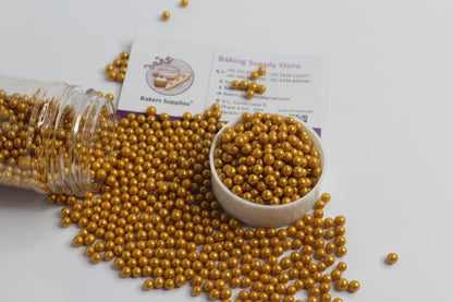 4mm Honey Golden Balls Pearls Sprinkles