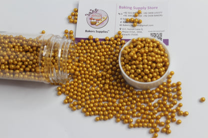 4mm Honey Golden Balls Pearls Sprinkles