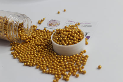 4mm Honey Golden Balls Pearls Sprinkles