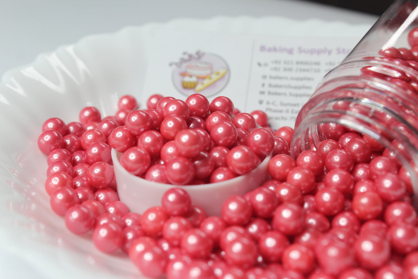 7mm Cherry Red Balls Pearls Sprinkles