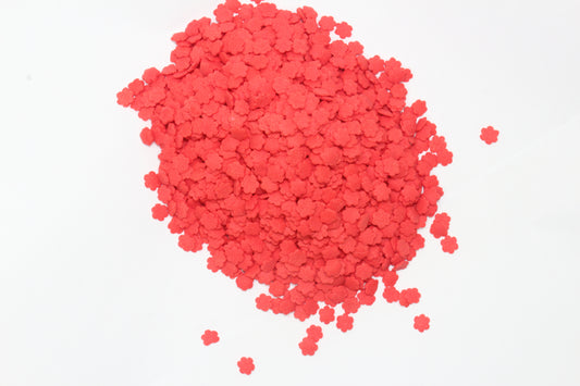 4mm Solid Red Flower Sprinkle Confetti