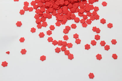 4mm Solid Red Flower Sprinkle Confetti