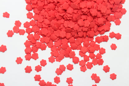 4mm Solid Red Flower Sprinkle Confetti