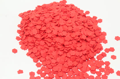 4mm Solid Red Flower Sprinkle Confetti