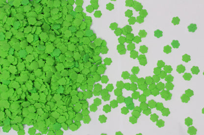 4mm Solid Green Flower Sprinkle Confetti