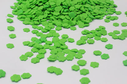 4mm Solid Green Flower Sprinkle Confetti