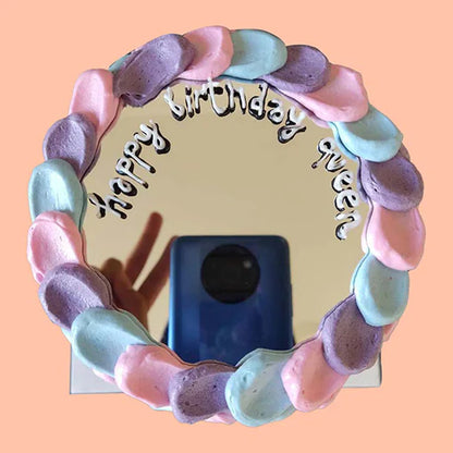 Acrylic Round Shape Selfie Mirror for Cake