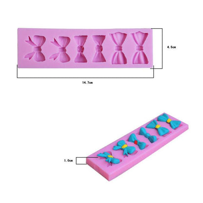 Silicon New 6 Bow Fondant Mold