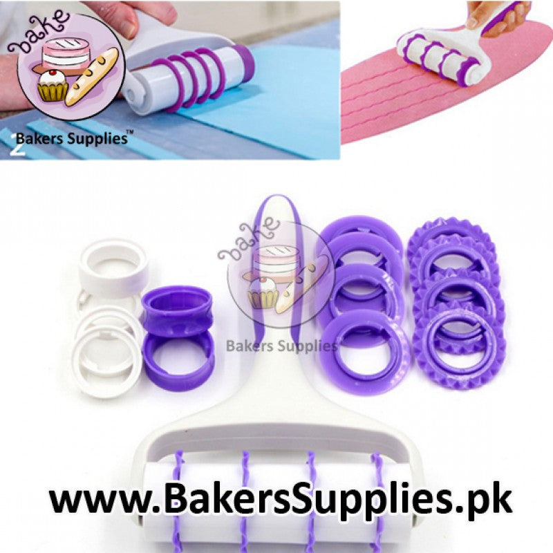 FONDANT RIBBON CUTTER EMBOSSER SET Bakers Supplies
