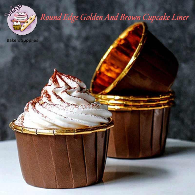 Golden Round Edge Cupcake Liner 50pcs