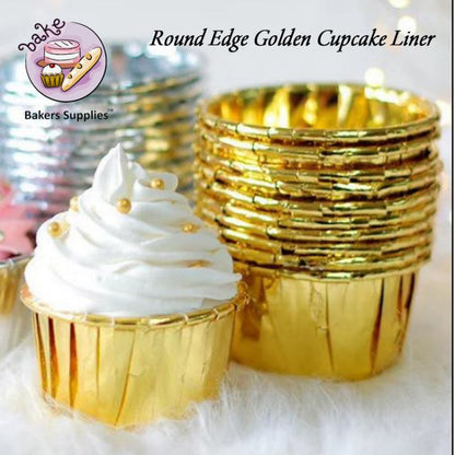 Golden Round Edge Cupcake Liner 50pcs