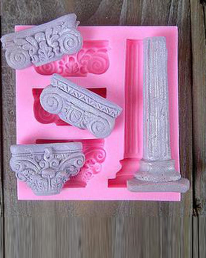 SILICON ROYAL PILLARS FONDANT MOLD