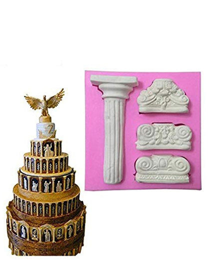 SILICON ROYAL PILLARS FONDANT MOLD