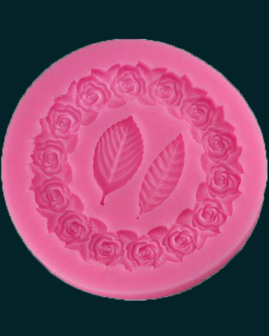 SILICON ROSE WITH LEAVES FOUNDANT MOLD