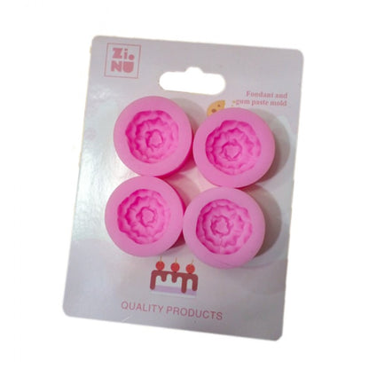 FOUR PIECE MINI ROSE FONDANT SILICON MOLD