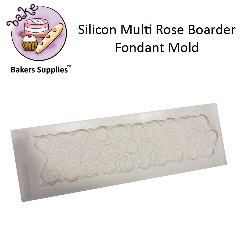 Silicon Multi Rose Boarder Fondant Mold