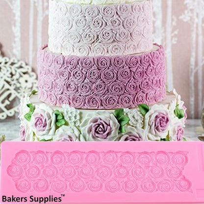 Silicon Multi Rose Boarder Fondant Mold