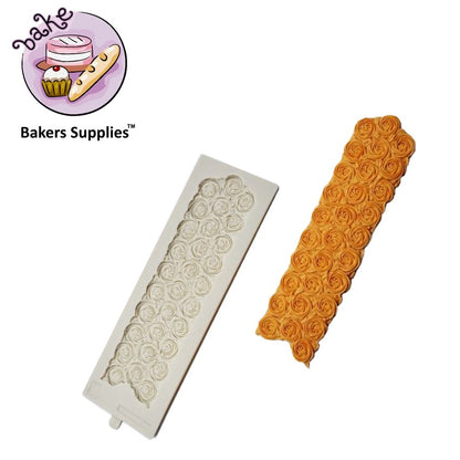Silicon Multi Rose Boarder Fondant Mold