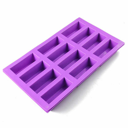 12 CAVITY GRANOLA RECTANGLE SILICONE MOLD TRAY
