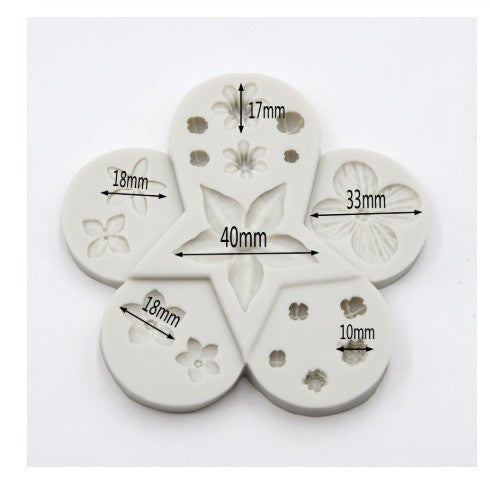 Silicon Penta Flowers Fondant Mold