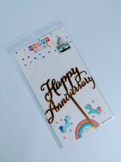 Express Golden Happy Birthday Cake Topper