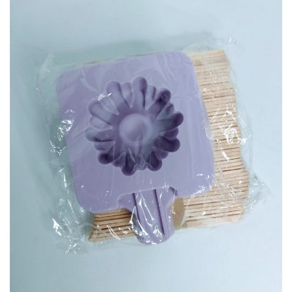 SILICON POPSICLE MOLD WITH 50 POPSICLE STICKS