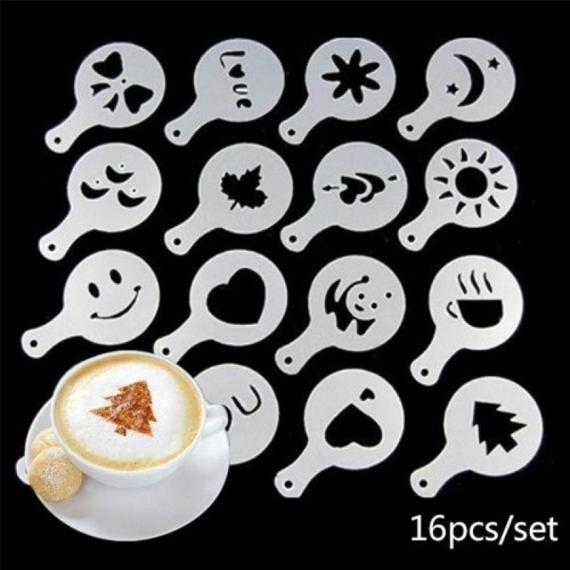 CUPCAKE / COFFEE STENCILS (WHITE) 16 PCS