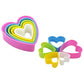 Heart Pastry Cutter Plastic Multi Color 5pcs set