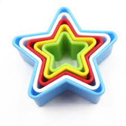 Star Pastry Cutter Plastic Multi Color 5pcs set