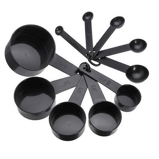 Black Regular Measuring Cups & Spoons Set