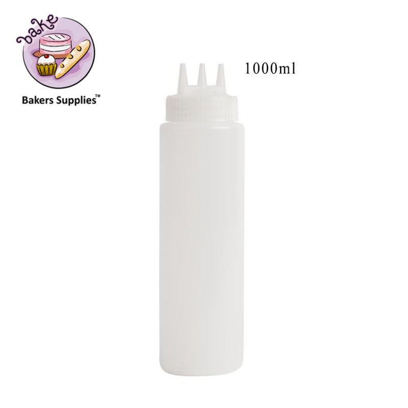 Transparent 3 Nozzle Squeeze Bottle 1000ml