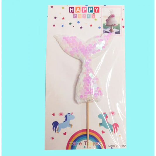 Glitter Sequins Mermaid Tail Cake Topper