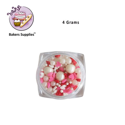 Candy Pop White Pearl Hearts