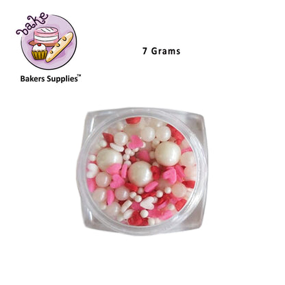 Candy Pop White Pearl Hearts