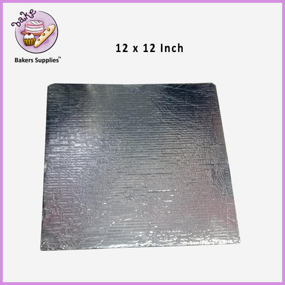 Regular Square Cake Board (Silver)