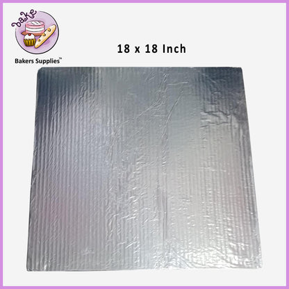 Regular Square Cake Board (Silver)