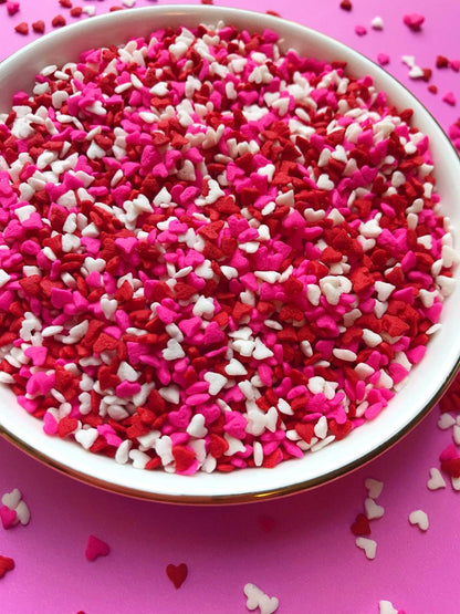 Mini Hearts Red White Pink Sprinkles Confettis