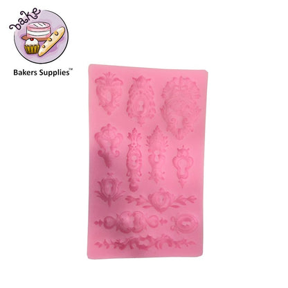 Silicon Damask Pattern Gumpaste Fondant Mold
