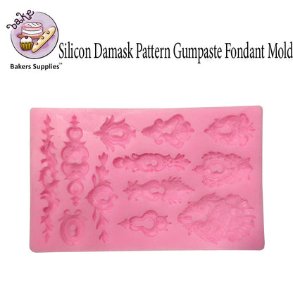 Silicon Damask Pattern Gumpaste Fondant Mold