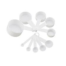 White Regular Measuring Cups & Spoons Set