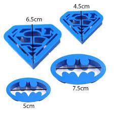 Superman Batman Logo Cutter 4pcs Set