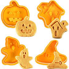 HALLOWEEN THEME COOKIE PLUNGER CUTTER 4PCS SET