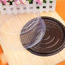 Brown Base Disposable Round Cake Clear Box